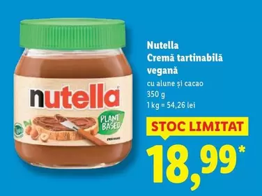 Nutella - Cremă tartinabilă vegană