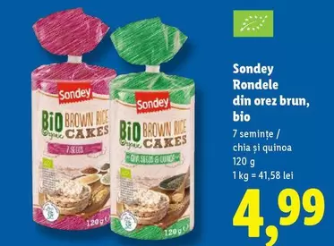 Rondele din orez brun, bio