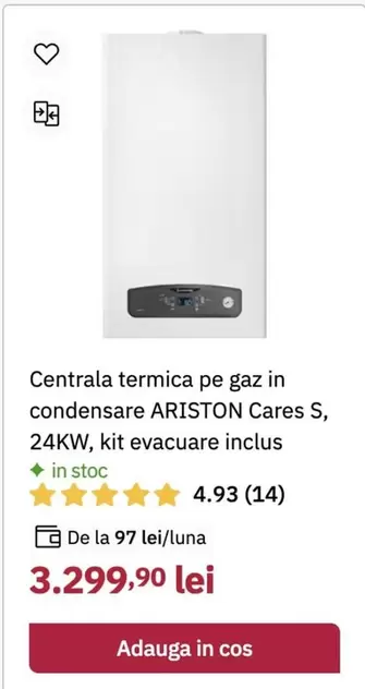 Cares S, 24KW, kit evacuare inclus
