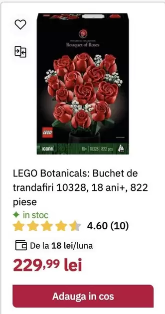 Lego - Botanicals: Buchet de trandafiri 10328