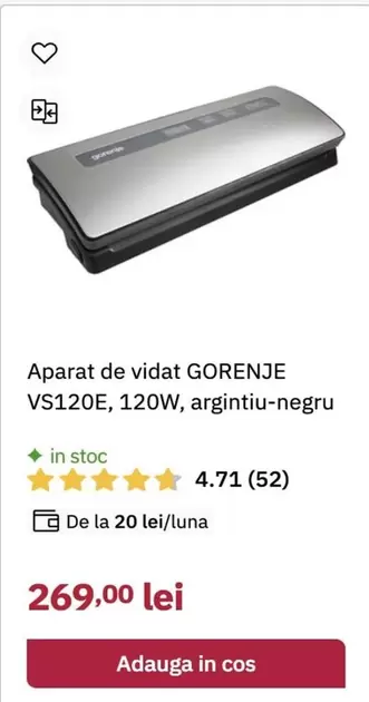 VS120E, 120W, argintiu-negru