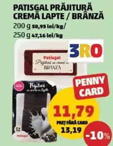 PRĂJITURĂ CREMĂ LAPTE/BRÂNZĂ