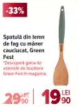 Spatula din lemn de fag cu maner cauciucat