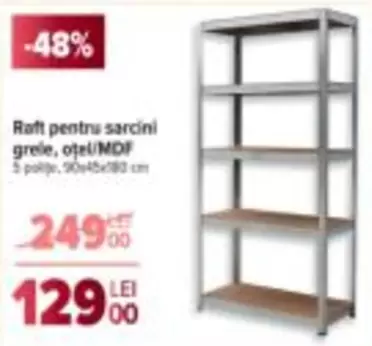 Raft pentru sarcini grele, otel/MDF