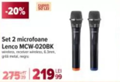 Set 2 microfoane MCW-020BK