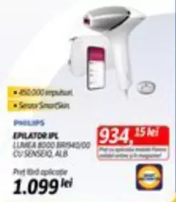 Philips - EPILATOR IPL LUMEA 8000 BRI940/00 CU SENSEIQ, ALB