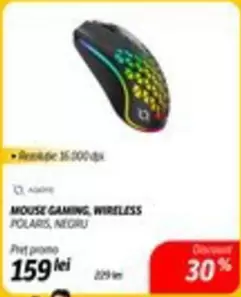 MOUSE GAMING, WIRELESS POLARIS, NEGRU