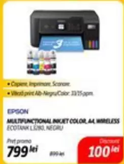 MULTIFUNCTIONAL INKJET COLOR A4 WIRELESS ECOTANK L5290, NEGRU
