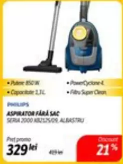 Philips - ASPIRATOR FARA SAC SERIA 2000 XB2125/09, ALBASTRU