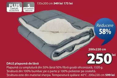 DALE plapumá de lână