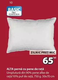 pernă cu pene de raţă