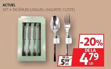 Actuel - SET 4 TACĀMURI (LINGURI, LINGURIŢE, CUŢITE)