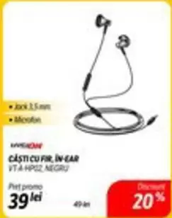 CASTI CU FIR, IN-EAR VTA-HP02 NEGRU