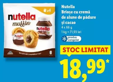 Nutella - Brioșe cu cremă de alune de pădure și cacao