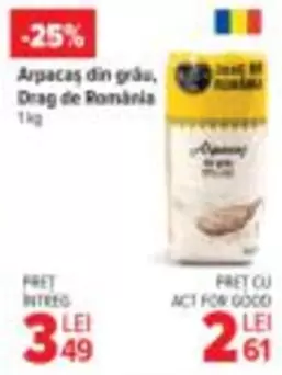 Arpacaş din grâu, Drag de România