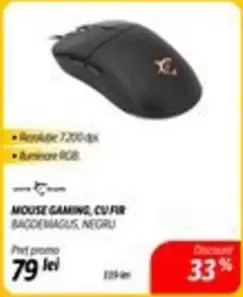 MOUSE GAMING, CU FIR BAGDEMAGUS, NEGRU