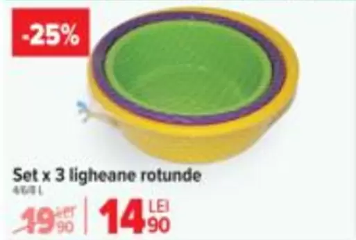 Set x 3 ligheane rotunde