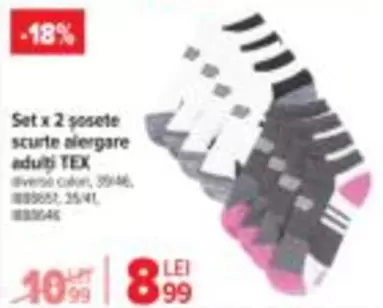 Set x 2 sosete scurte alergare adulti TEX