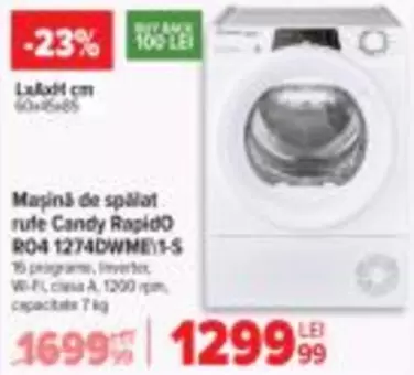 Maşină de spălat rufe Rapido RO4 1274DWME/1-S