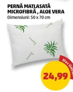 PERNĂ MATLASATĂ MICROFIBRĂ, ALOE VERA