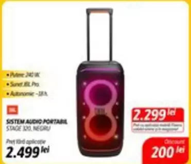Jbl - SISTEM AUDIO PORTABIL STAGE 100, NEGRU