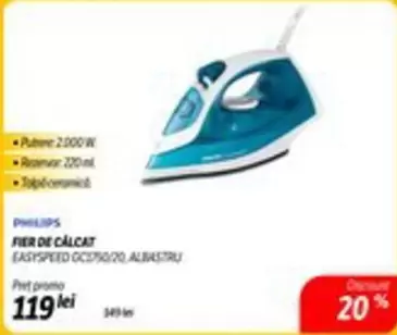 Philips - FIER DE CALCAT EASYSPEED GCS750/20 ALBASTRU