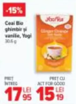 Ceai Bio ghimbir şi vanille