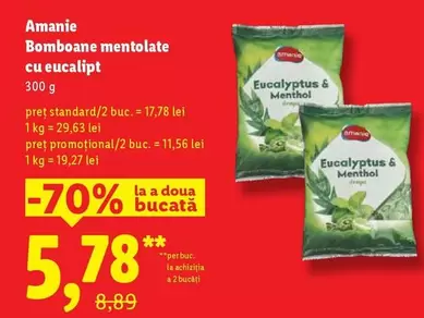 Bomboane mentolate cu eucalipt