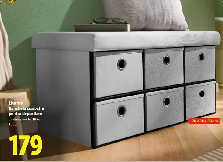 Bancheta cu spațiu pentru depozitare