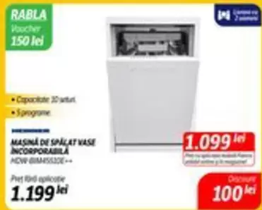 MASINA DE SPALAT VASE INCORPORABILA