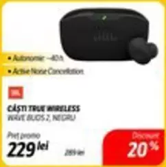 Jbl - CASTI TRUE WIRELESS WAVE BUDS 2, NEGRI