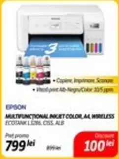 Alb - MULTIFUNCTIONAL INKJET COLOR, A4, WIRELESS ECOTANK L3286. CISS ALB