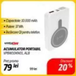 Alb - ACUMULATOR PORTABIL VPSW10KN01, ALB