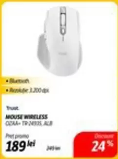 Alb - MOUSE WIRELESS CUZAA+ TR-24935, ALB