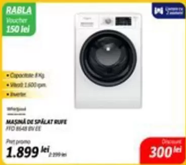 MAȘINA DE SPĂLAT RUFE FWD 8648 BW EE