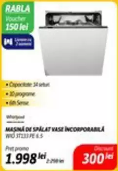 MASINA DE SPALAT VASE INCORPORABILA WIO 3T233 PE 6.5