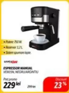 ESPRESSOR MANUAL VEMISH NEGRIARGINTIU