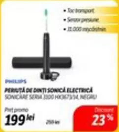 Philips - PERIUTA DE DINTI SONICA ELECTRICA SONICARE SERIA 3000 HX3673/14, NEGALI