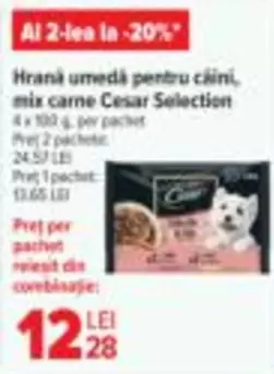 Hrană umedă pentru caini, mix carne Cesar Selection