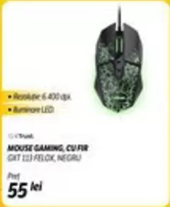 MOUSE GAMING, CU FIR GXT 223 FELOX, NEGRU