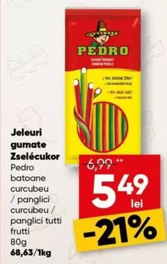 Jeleuri gumate Zselécukor Pedro batoane curcubeu /panglici curcubeu/ panglici tutti frutti