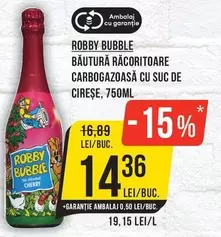 BĂUTURĂ RĂCORITOARE CARBOGAZOASĂ CU SUC DE CIREȘE