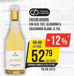Alb - AURORE VIN ALB, SEC, ALBARINO & SAUVIGNON BLANC