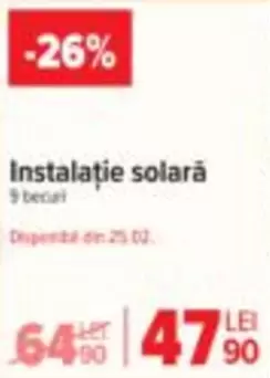 Instalație solarā