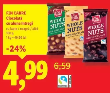 Ciocolată cu alune întregi