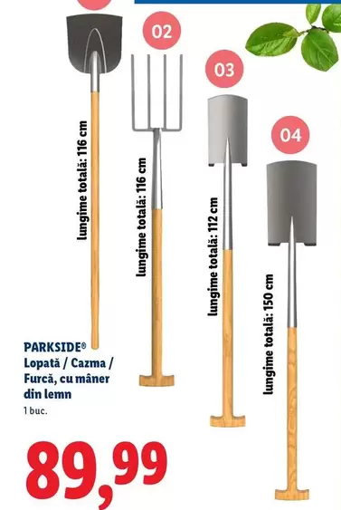 Total - Lopata/Cazma/ Furcă, cu mâner din lemn