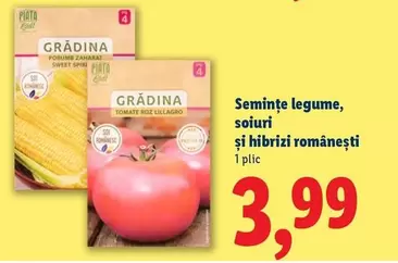 Semințe legume, soiuri și hibrizi româneşti