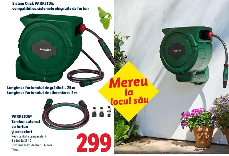 Tambur automat cu furtun