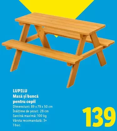 Masă și bancă pentru copii