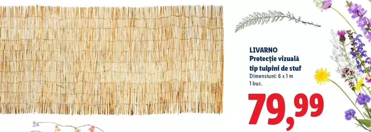 Protecție vizuală tip tulpini de stuf